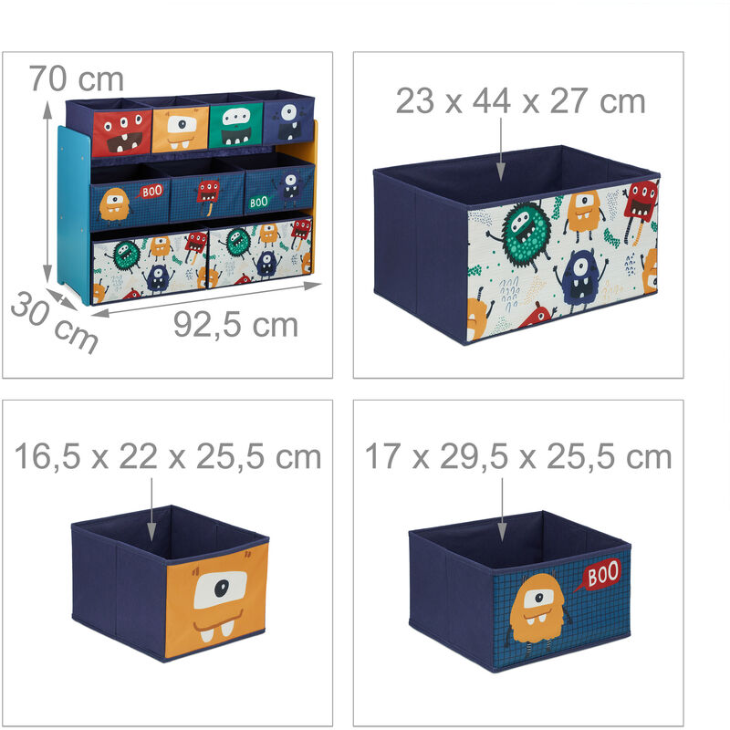 ZONEKIZ Scaffale Portagiochi per Bambini 3+ Anni a 6 Cubi in Tessuto