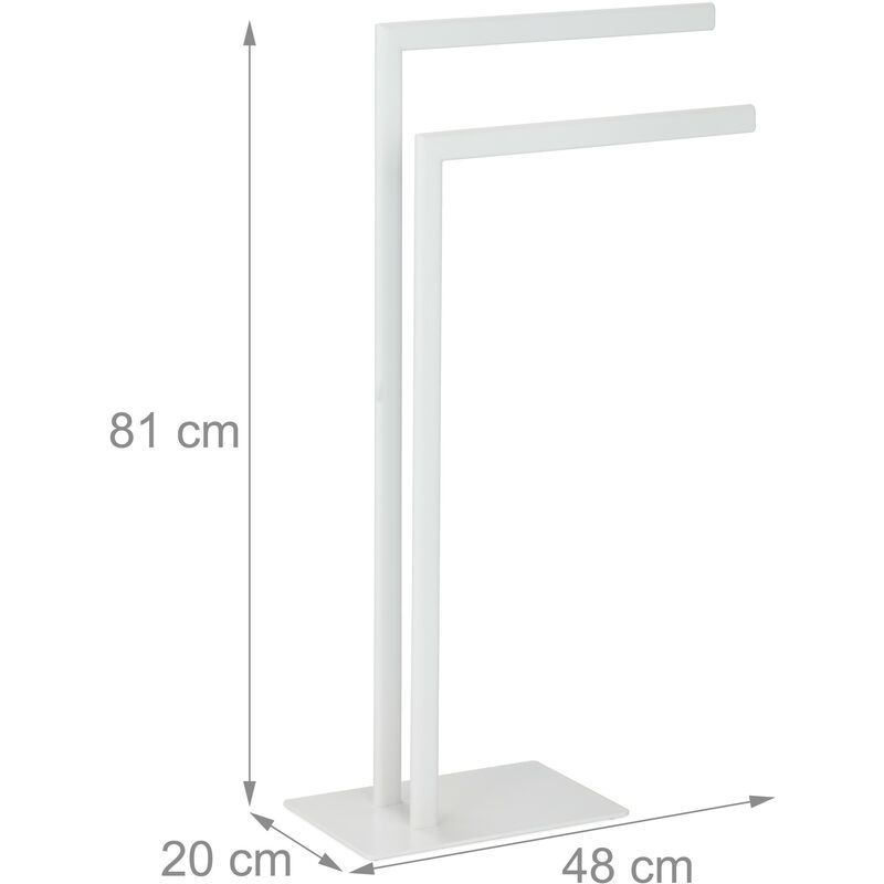 Piantana Portasciugamani Relaxdays: 3 Bracci, Acciaio Bianco, Stabile E Senza Trapano - Foto 10