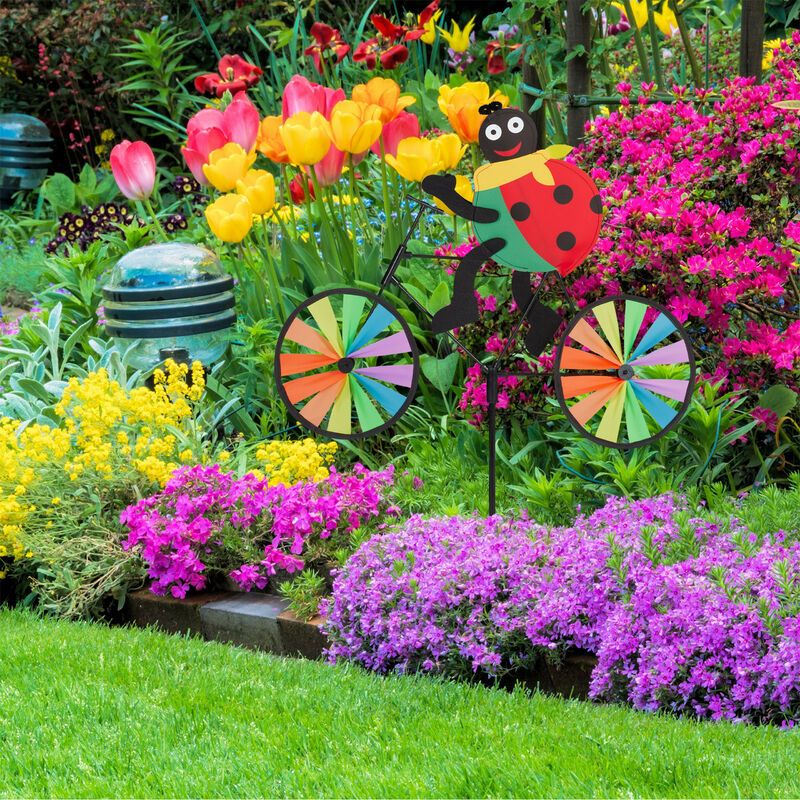 Girandola Decorativa Con Coccinella - Giochi Da Esterno Per Bambini, H 85 Cm, Colorata - Foto 4