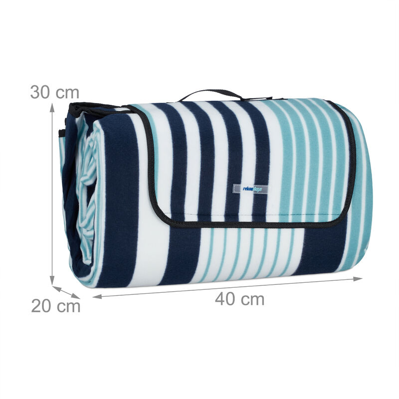 Relaxdays Coperta da Picnic XXL, 200 x 300 cm, Plaid Impermeabile da  Spiaggia, Isolante, Telo con Manico, Multicolore