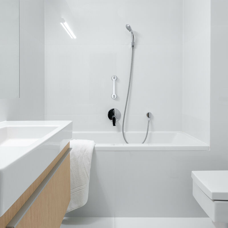 Relaxdays Maniglia con Ventosa, Set da 4, per 70 kg, Supporto Vasca e  Doccia da Bagno, Anziani e Disabili, Bianco Nero