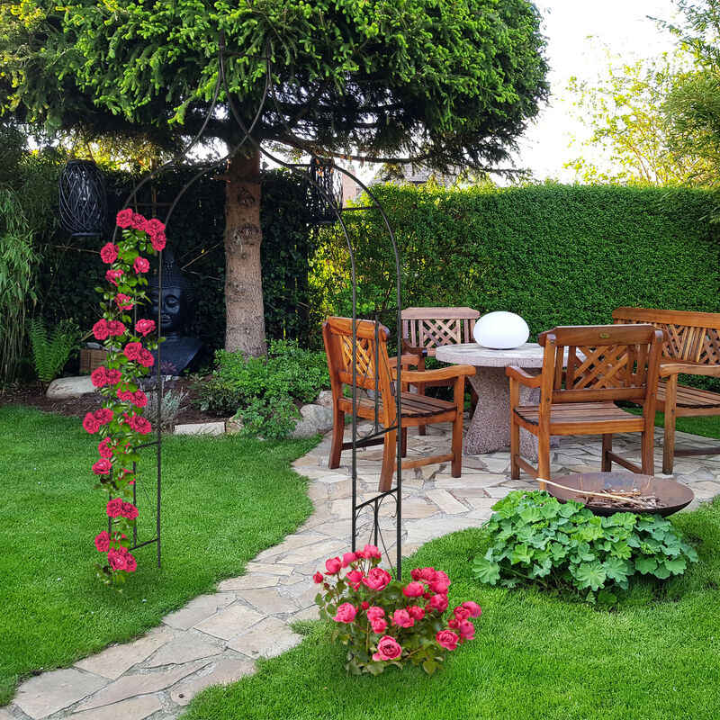 Relaxdays Obelisco Per Rampicanti, Set Da 4, Gambe Autoportanti Supporto Per Piante Resistente 150cm Metallo Verde 84658496