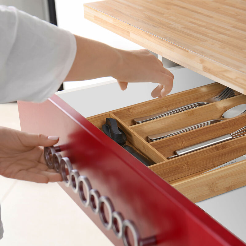 Portaposate da cassetto organizer divisore per posate cucina contenitore  bambù