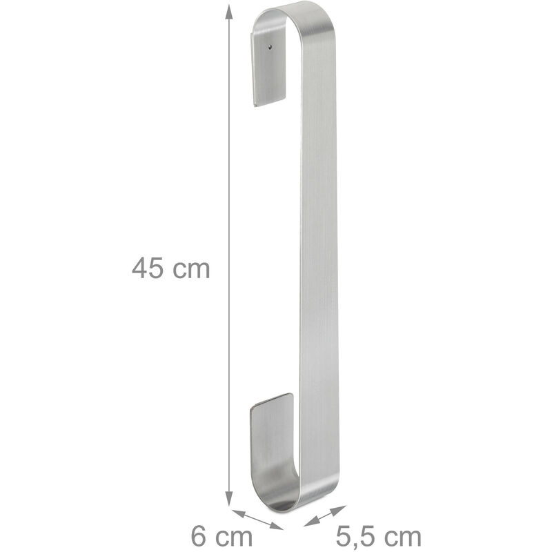 2x Portasciugamani Adesivo da Parete, Senza Fori, Asta 45 cm, in Acciaio  Inox, Autoadesivo, da Bagno, Argentato