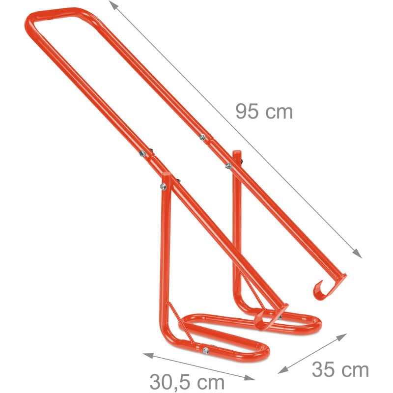 Relaxdays Compattatore Rifiuti Domestico, Trash Compactor, Pressa Manuale  per Bidone della Spazzatura, Acciaio, Rosso