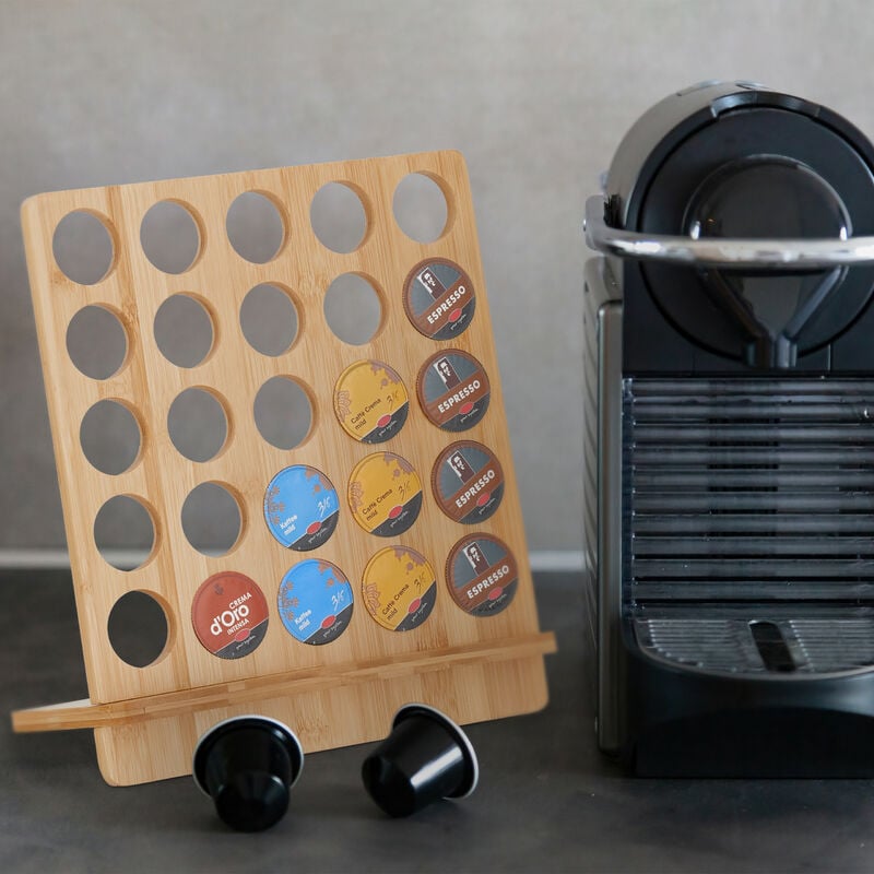 Porta cialde caffè contenitore capsule macchinetta bambù 23x18x9 cm  portacialde
