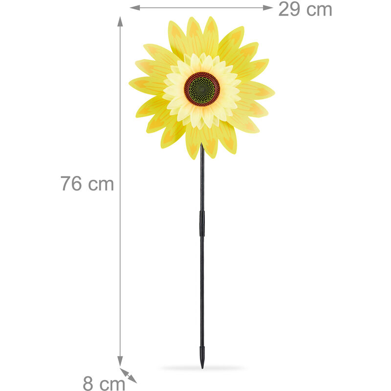 Girandole A Vento Relaxdays Set Di 2 - Design Gufi In Bicicletta, Per Giardino/Balcone, Multicolore