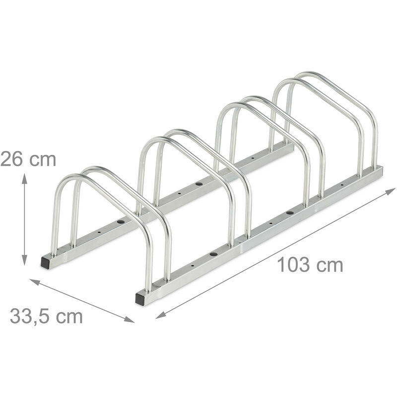 BAKAJI Rastrelliera per Biciclette da Pavimento o Parete Stand Parcheggio  Esterno per Bici in Acciaio Porta Bici con Materiale di Montaggio Incluso