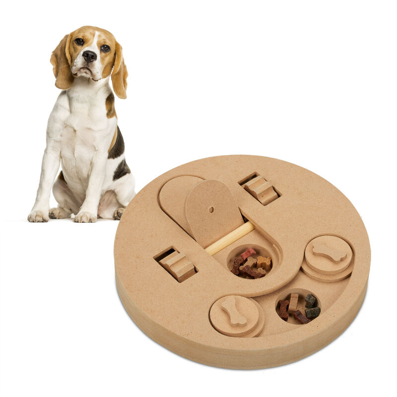 Relaxdays Gioco Interattivo per Cani e Gatti, MDF, Giocattolo Attivazione  Mentale, Dog Activity Puzzle Toy, Marrone