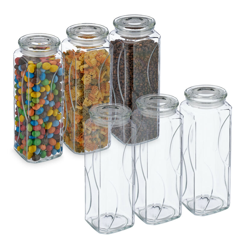 Econovo® Set di 6 barattoli per spezie con coperchio (6 pezzi) in vetro  borosilicato soffiato a bocca, contenitori ermetici, contenitori in vetro, per  spezie e alimenti, piccoli 150 ml : : Casa e cucina