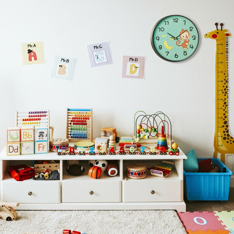 Orologio per bambini, orologio da parete per bambini, orologio da parete  luminoso da 30.5 cm, decorazione da parete per camera dei bambini, aula  sala