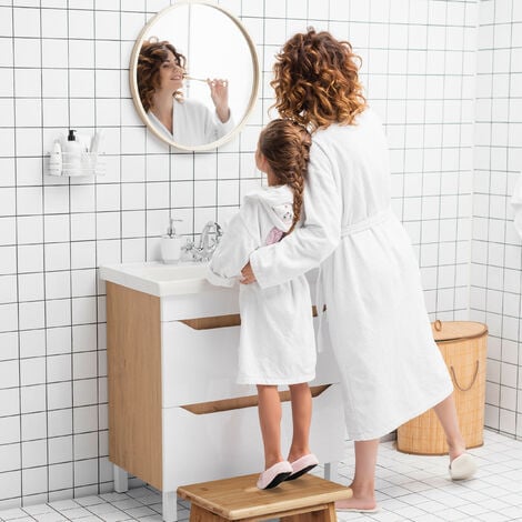 Sgabello Poggiapiedi In Bambù Relaxdays - Portatile, 100kg Carico, Per Casa E Bagno - Foto 2