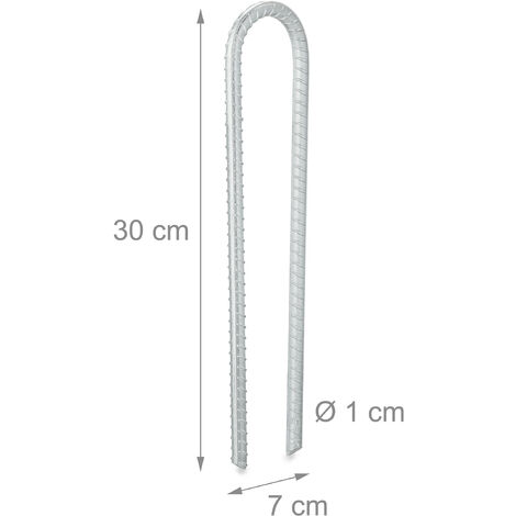 100 Picchetti Di Ancoraggio A Terra Zincati 15x2,5 Cm Picchetti Di - Foto 10