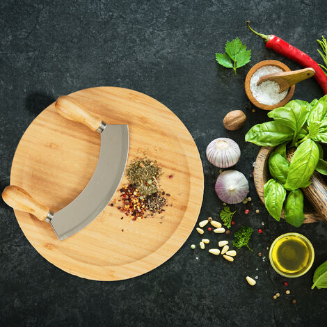 Tagliere Pane Con Coltello RELAXDAYS - In Bambù Con Raccogli Briciole | 40x24x4cm - Foto 10