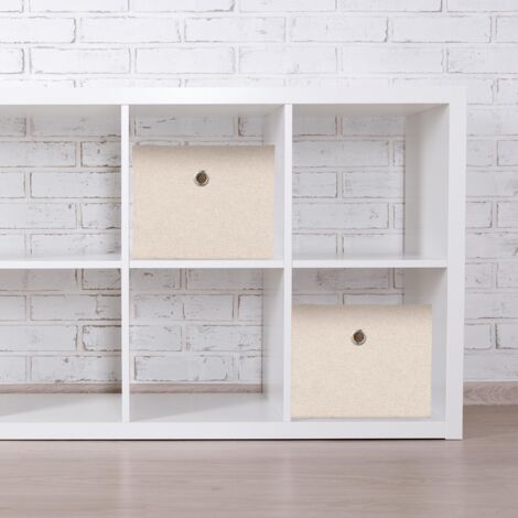 Relaxdays Scatola Portaoggetti, Set 2 Portagiochi da Scaffale, HLP  16x20,5x25 cm, Box in Stoffa Giochi,