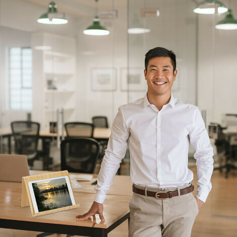 Leggio Per Ricettari WeddHuis In Legno - Supporto Per Libri Da Cucina, 21,5x16,5x12,5 Cm, Stile Vintage - Foto 2