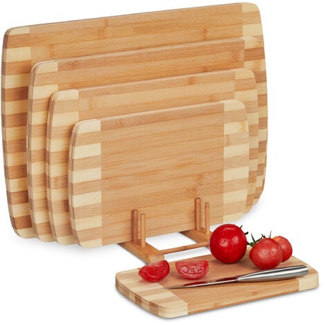Relaxdays Taglieri da Cucina, Set da 5 Cutting Board Grandi e Piccoli,  50x35 cm, Aperitivo Formaggi