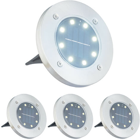 Set 4 Disk Lights luce da giardino con sensore