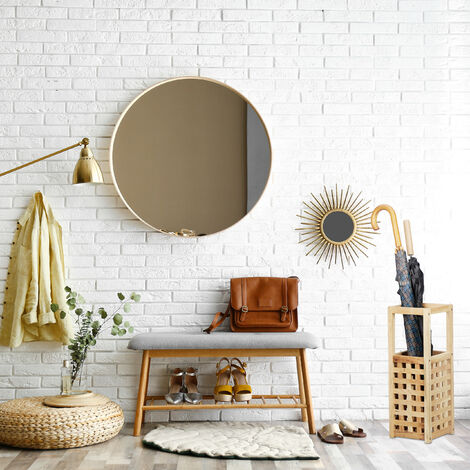 Portaombrelli In Legno Noce Relaxdays - 50x18x18 Cm Con Base Quadrata Per Ingresso - Foto 4