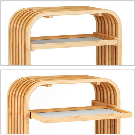 Relaxdays Sgabello Pieghevole In Bambù – Seduta Bassa 42x32x27 Cm, Portavasi O Poggiapiedi Per Bambini, Effetto Naturale E Salvaspazio