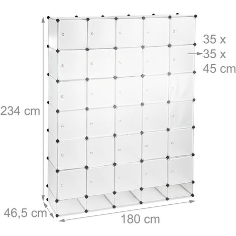 Relaxdays Armadio XXL, 25 Scomparti, 234x180 cm, con Bastone