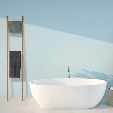 Portasciugamani A Scala In Bambù Relaxdays - 4 Pioli, Autoportante Per Bagno E Cucina, 98x40,5x28cm - Foto 8