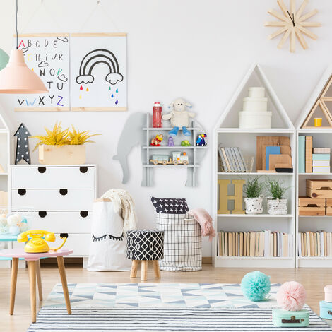 Relaxdays Libreria per Bambini con 6 Ripiani, Scaffale Modulare