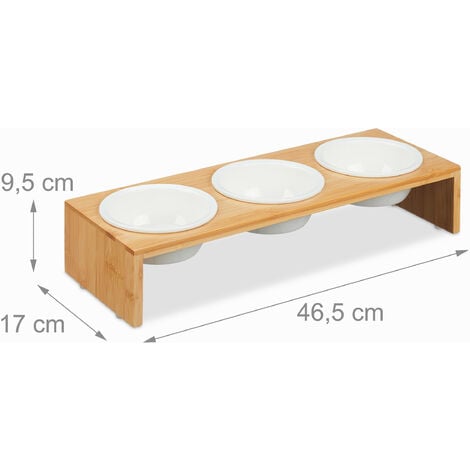 Ciotole Per Cani In Ceramica Con Supporto Bambù - Set 2 Pezzi Da 400ML Con Base Antiscivolo - Per Cani Di Taglia Piccola E Media - Foto 9