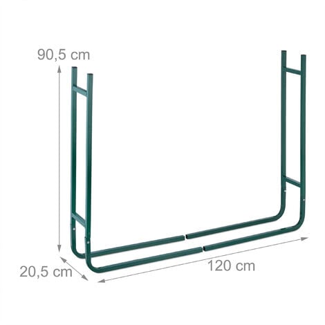 Relaxdays Scaffale Portalegna in Metallo, per Ceppi Legna da Ardere, Stufa  o Camino, 90,5 x