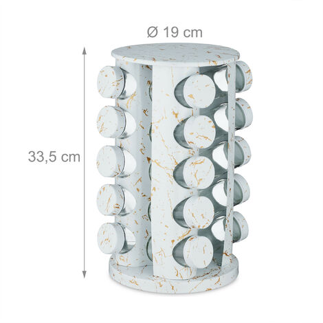 Portaspezie Girevole Relaxdays - 20 Barattoli, Effetto Marmo, Per Cucina Ordinata