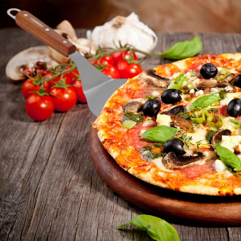 Relaxdays Pala per Pizza, in Acciaio, Manico in Legno, Paletta Focacce al  Forno, LxP: 16,5