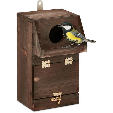 Casetta Per Uccelli Relaxdays - In Legno Di Abete, 24.5x14x14cm, Foro 5cm | Per Cinciallegre E Codirosso - Foto 2