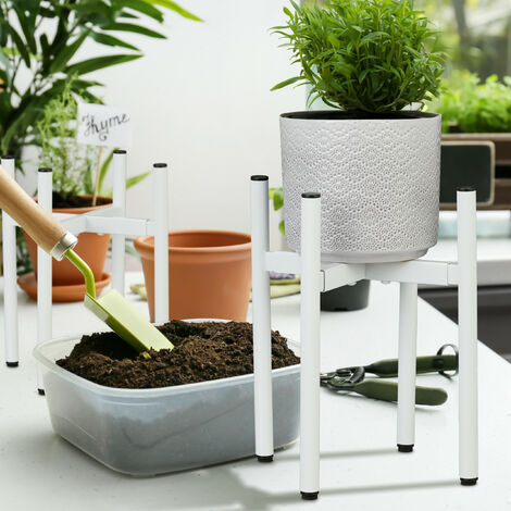 Supporto Per Piante In Bambù Regolabile 2 Pezzi - Design Mid-Century - Per Vasi Da 20-30 Cm