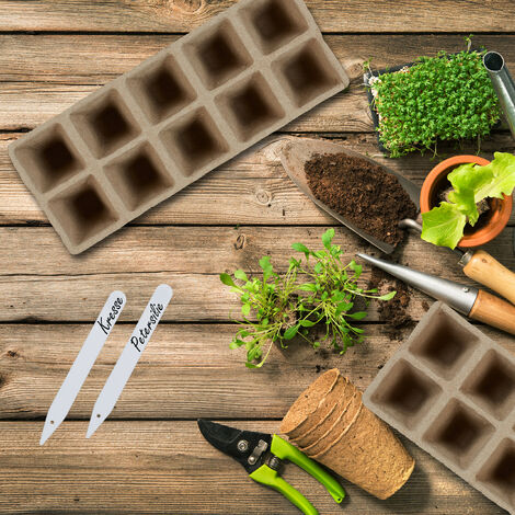 Vasetti Per Piantine Biodegradabili Relaxdays 192 Pezzi | 5x3,5x3,5 Cm | In Torba Per Semina - Foto 10