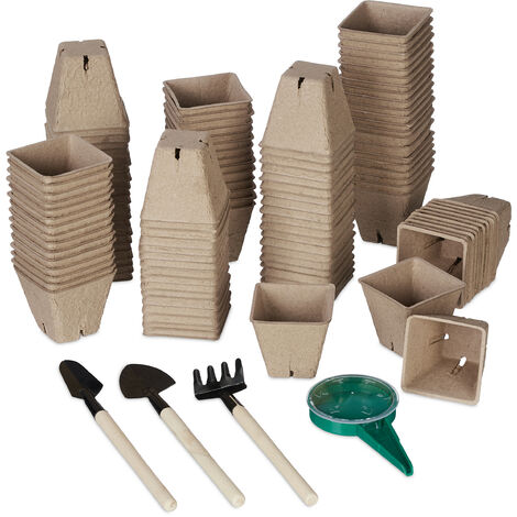 Semi, Vasi Della Torba Della Piantina E Strumenti Di Giardino