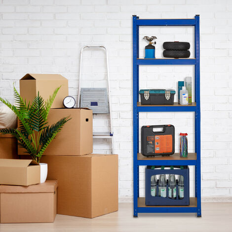 Scaffale In Acciaio Relaxdays 180x60x30 Cm – 5 Ripiani, Portata 500 Kg, Modulare E Antiscivolo, Per Garage E Cantina
