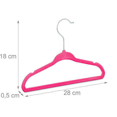 Set 40 grucce da bambino, in plastica, stampelle bambini fodera velluto  HxLxP: 18 x 28 x