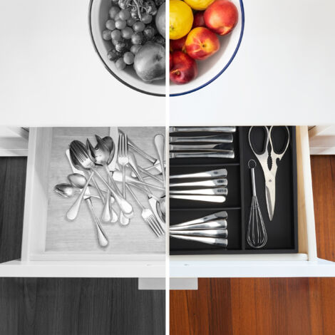 Porta Mestoli In Bambù Naturale Con 4 Scomparti - Organizer Da Cucina Multiuso - Foto 6