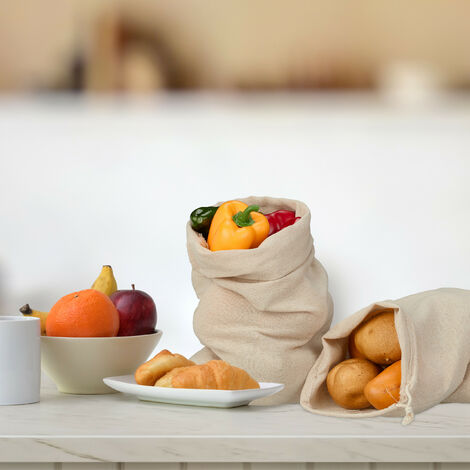 Relaxdays Cesto Portafrutta, Set da 2 Cestini Intrecciati Porta Frutta,  Verdura e Pane, 7x33x22 cm, Stile