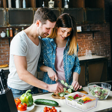 Acquista Contenitori per alimenti per frigorifero Scatole per alimenti  Contenitori con data e coperchio per organizer per frigorifero da cucina