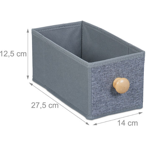 Relaxdays Scatola Portaoggetti, Set 4 Box in Stoffa 4L, Organizer  Portagiochi, Pieghevole, HLP 12,5x14x27,5