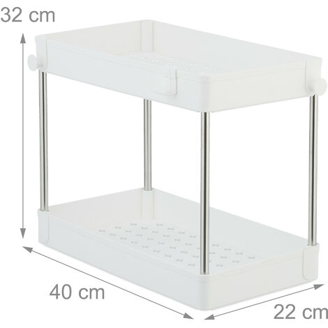 Relaxdays Organizer Mobile Sottolavello, Set da 2 Scaffali a 2