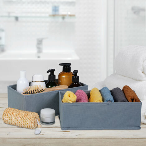 Relaxdays Set da 4 Organizer per Cassetti Biancheria, Box per