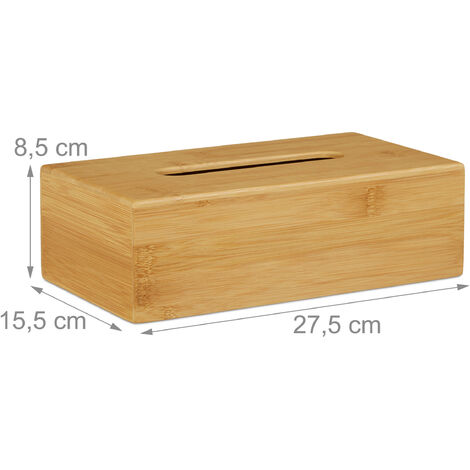 Portafazzoletti In Bambù Relaxdays - Dispenser Per Salviette, Design Naturale, 27.5x15.5x8.5 Cm - Foto 9
