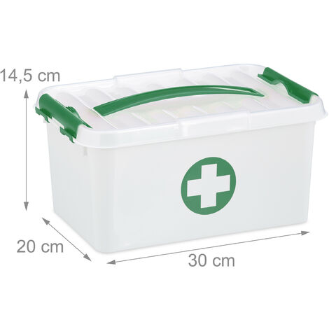 Organizer per Medicinali e Pronto Soccorso con Scomparti, in Plastica PP, Misura Media
