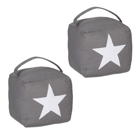 Fermaporta In Tessuto Poliestere Fermaporta A Corda Relaxdays Set Da 3 - Lunghi 60 Cm, Beige E Bianco, Per Sicurezza Bambini E Animali Ferma Porte
