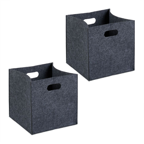 Relaxdays Scatola Portaoggetti, Set 2 Box in Stoffa da | WhichOne