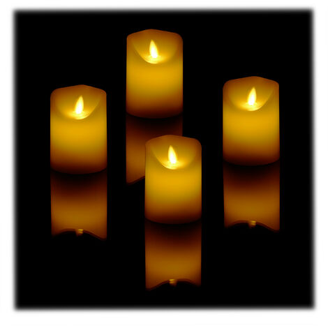 Relaxdays Candele LED A Cera Vera Con Telecomando E Timer – Set Da 3 In Vetro Grigio - 2