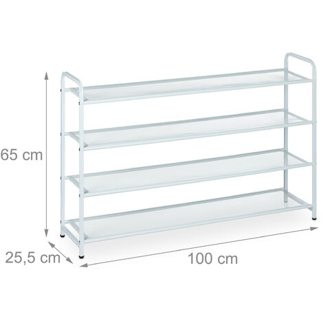 Relaxdays Scarpiera a 2 Scomparti, Scaffale Stretto Salvaspazio Slim, HLP: 80 x 60 x 24 cm, per