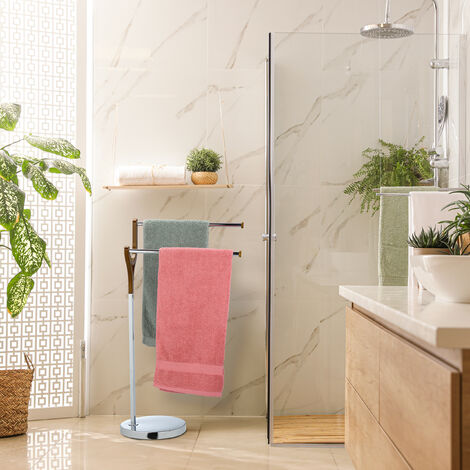 Portasciugamani Da Terra A 3 Bracci - Piantana Per Bagno E Cucina